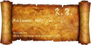 Kelemen Nóra névjegykártya