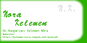 nora kelemen business card